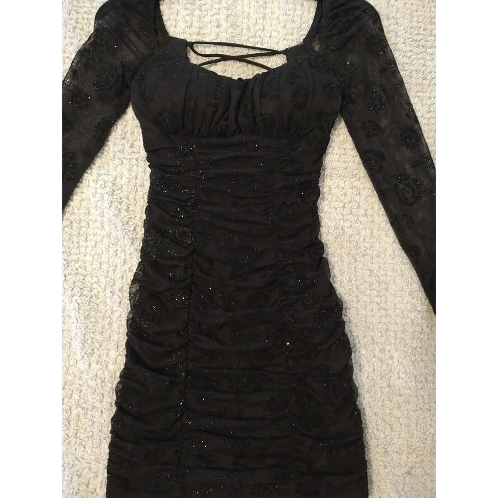 City Vibe Sheer Vintage Inspired Mini Dress Sm Black fairygoth Witchy Grunge